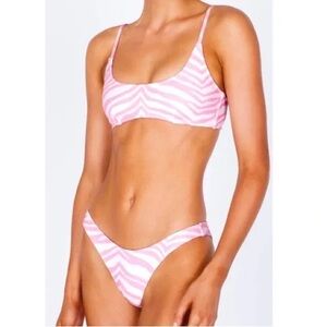 Triangl Pink Zebra Print Bikini Set size Small swimsuit